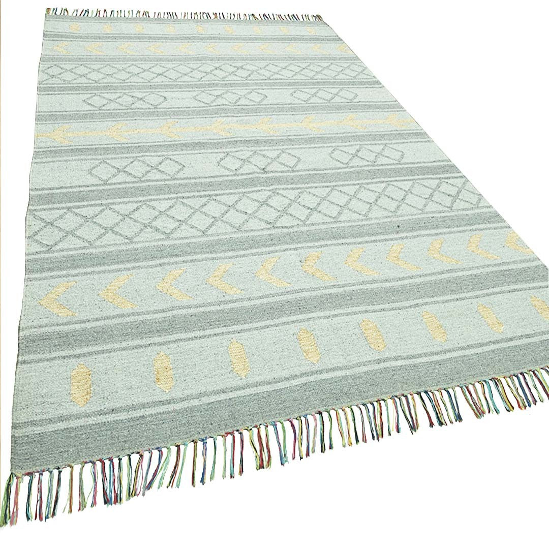 Harmony In Hues Handknotted Cotton Flat Weave.