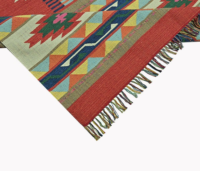 Harmony In Hues Handknotted Cotton Flat Weave.