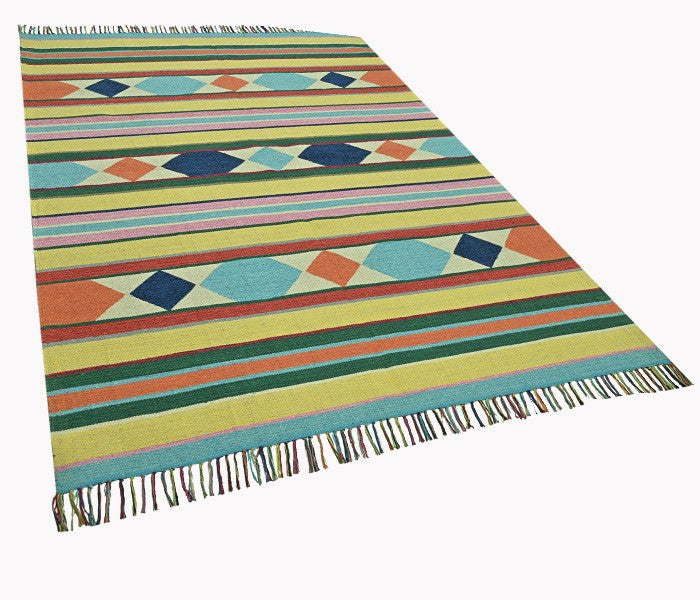 Harmony In Hues Handknotted Cotton Flat Weave.