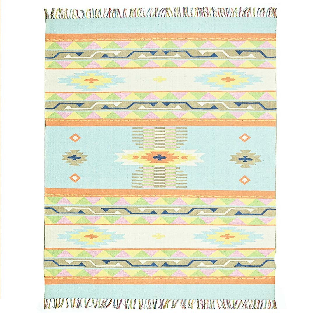 Harmony In Hues Handknotted Cotton Flat Weave.