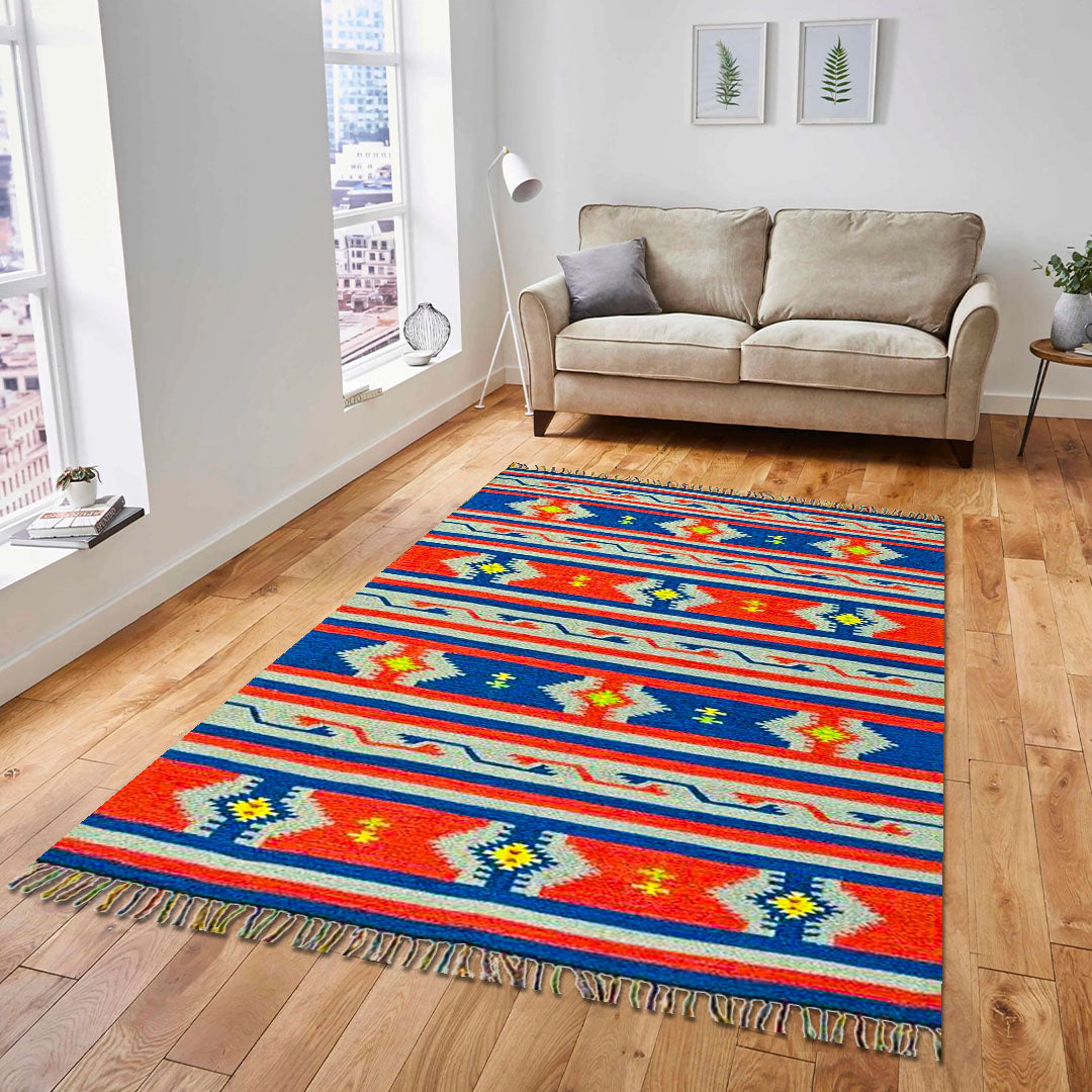 Harmony In Hues Handknotted Cotton Flat Weave.