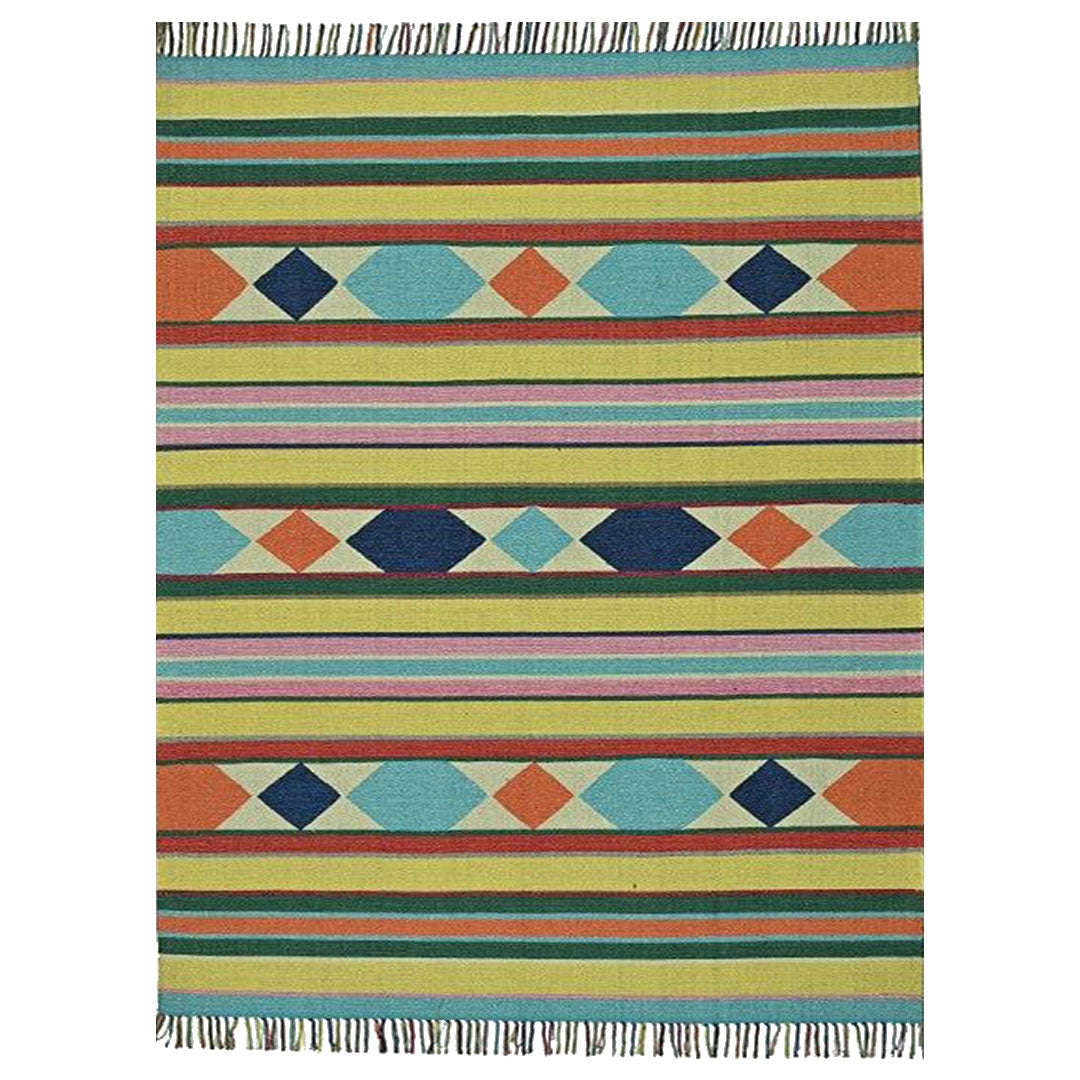 Harmony In Hues Handknotted Cotton Flat Weave.