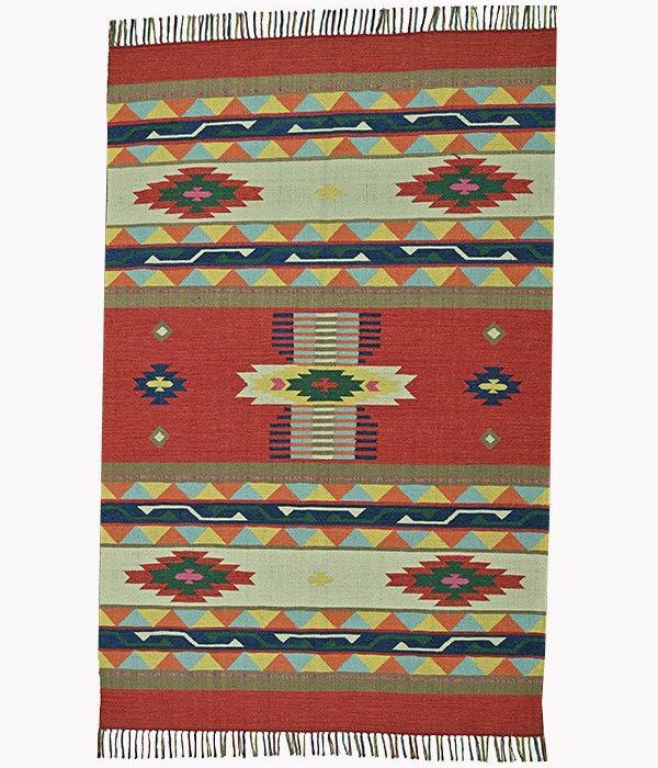 Harmony In Hues Handknotted Cotton Flat Weave.
