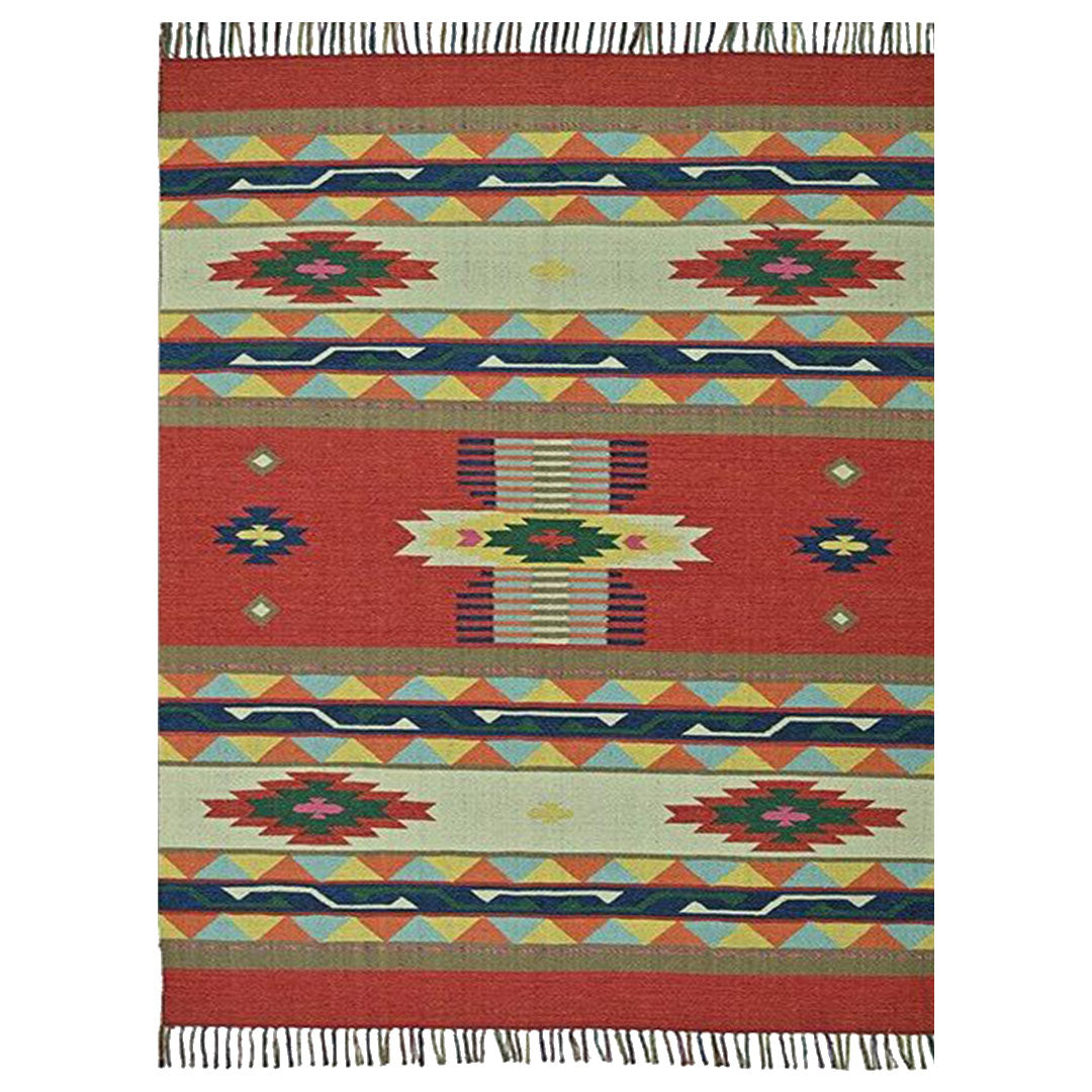 Harmony In Hues Handknotted Cotton Flat Weave.
