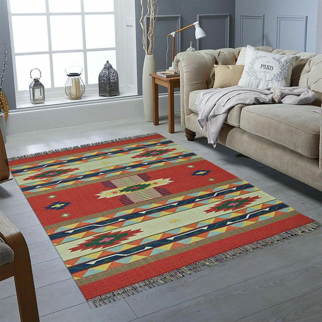 Harmony In Hues Handknotted Cotton Flat Weave.