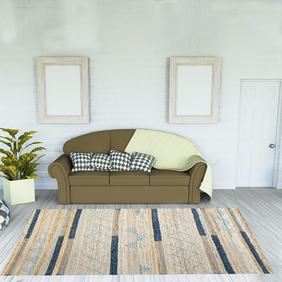 Earthy Elegance Handknotted Jute & Wool Rug