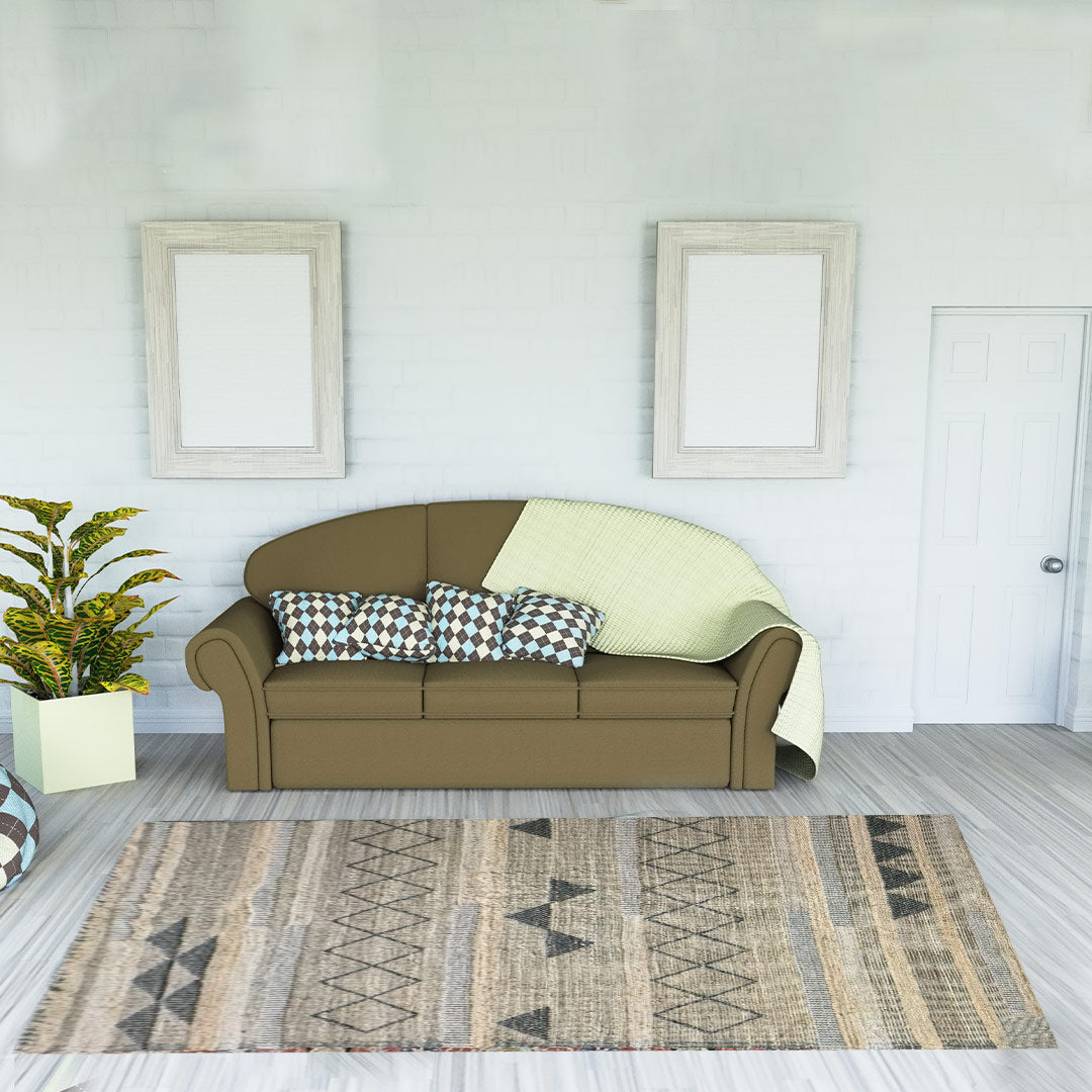 Earthy Elegance Handknotted Jute & Wool Rug