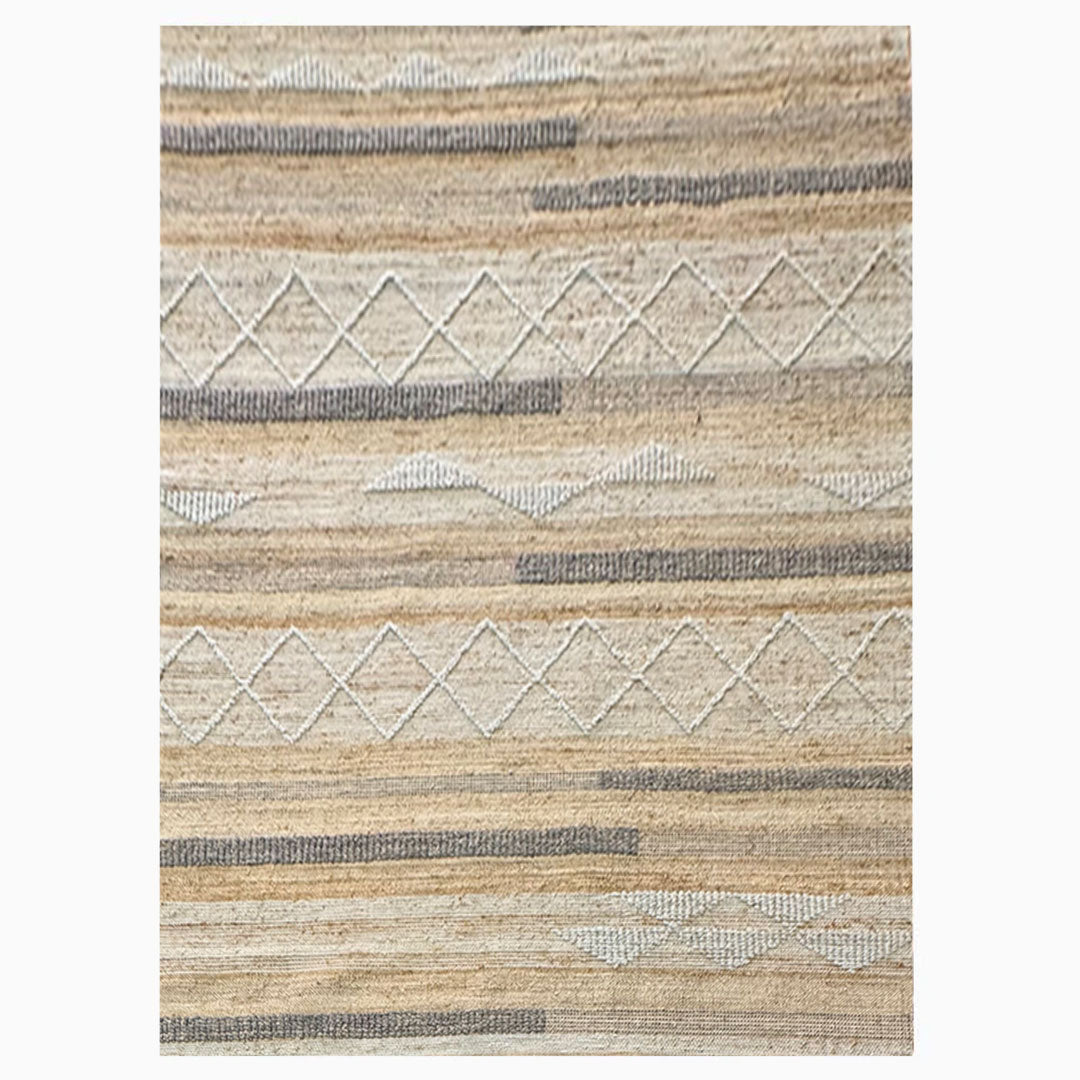 Earthy Elegance Handknotted Jute & Wool Rug