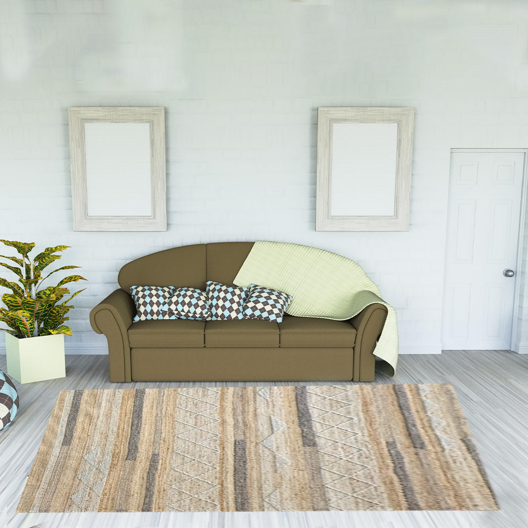 Earthy Elegance Handknotted Jute & Wool Rug