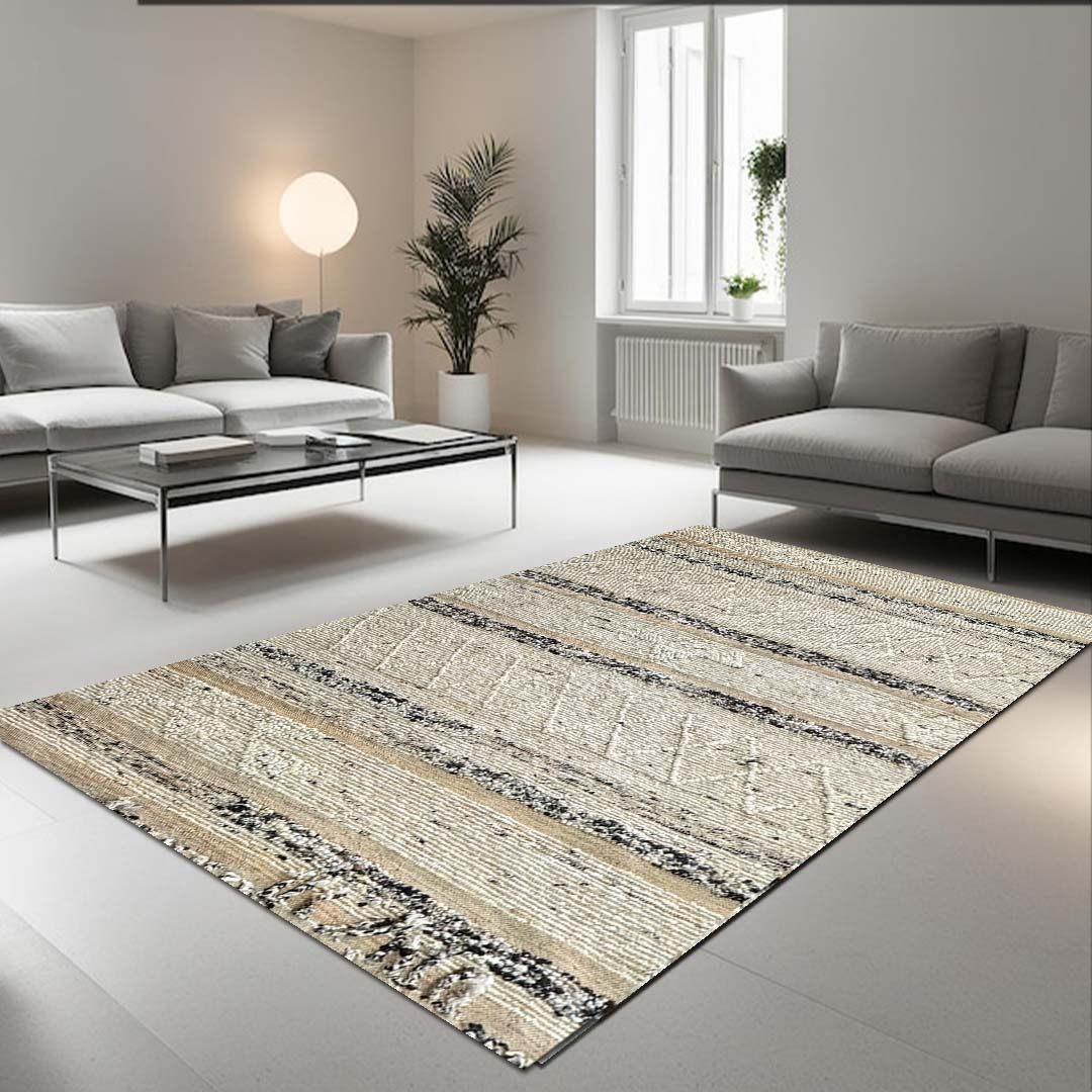 Earthy Elegance Handknotted Jute & Wool Rug