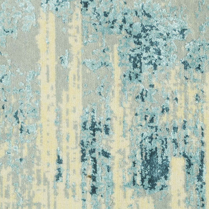 Texture Tales- Handloom Modern Beige & Blue Colour Viscose Rug