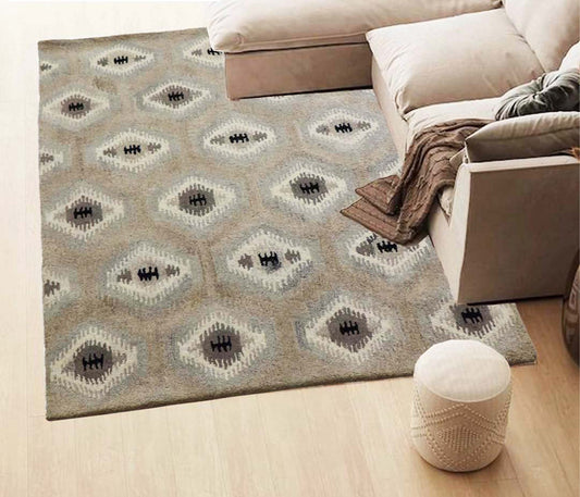 Cosmic Collection- Handtufted Modern Beige Colour Wool Rug