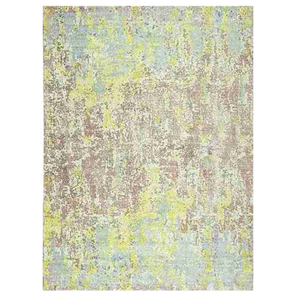 Cosmic Collection- Handloom Modern Blue, Yellow & Brown Colour Viscose Rug
