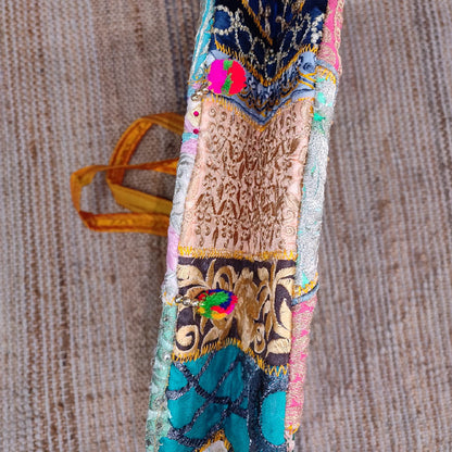 Handcrafted Patchwork Tote Bag – Colorful Vintage Fabric Shoulder Bag